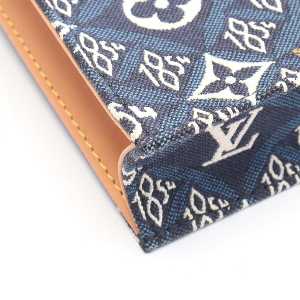 Louis Vuitton Handbag Petite Sac Plat Since Blue Canvas Leather — view 7