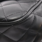 Chanel Shoulder Bag Diana Flap Quilted Black Lambskin Fringe Mini Che on — view 7