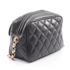 Chanel Shoulder Bag Diana Flap Quilted Black Lambskin Fringe Mini Che on — view 2