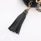 Chanel Shoulder Bag Diana Flap Quilted Black Lambskin Fringe Mini Che on — view 9