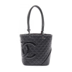 Chanel Tote Cambon Line Black Enamel Leather Patent