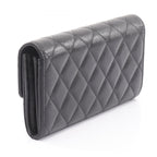 Chanel Bifold Wallet Quilted Black Caviar Leather Zip — view 2