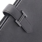 Hermes Bifold Wallet Bearn Souffle Black Leather — view 9