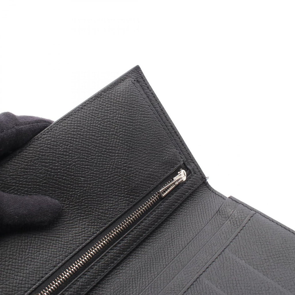 Hermes Bifold Wallet Bearn Souffle Black Leather — view 7