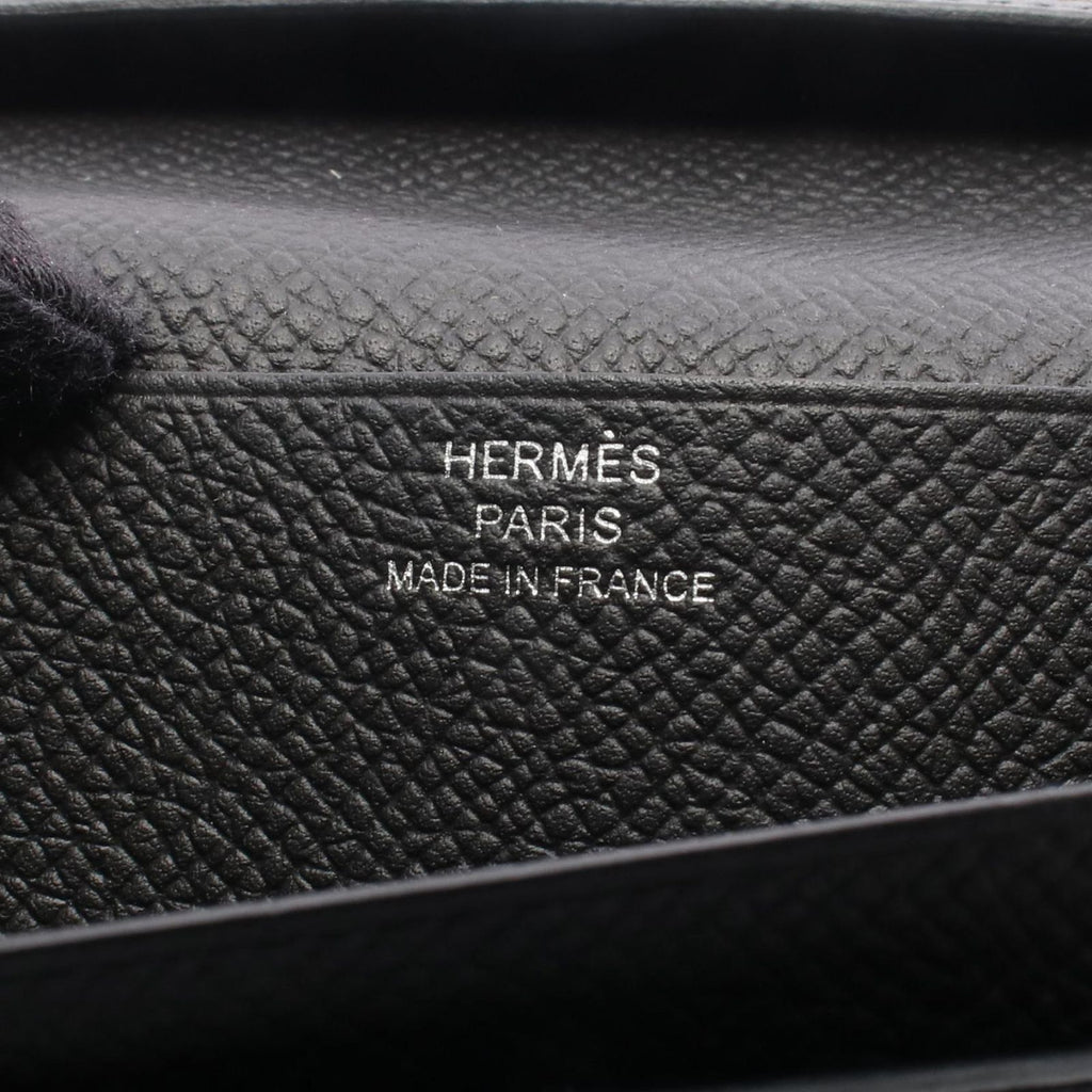 Hermes Bifold Wallet Bearn Souffle Black Leather — view 5