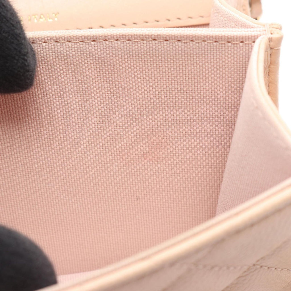 Chanel Shoulder Bag Mini Quilted Pink Beige Fu Mini Che Nshoulder — view 6