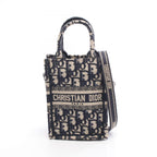 Dior Handbag Book Tote Tikal Mini Phone Oh Breek Navy Canvas Oh Oblique Cook