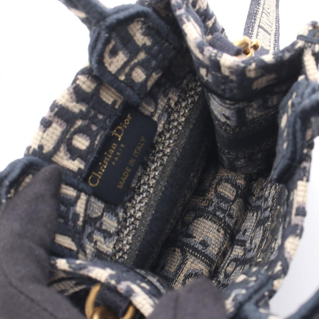 Dior Handbag Book Tote Tikal Mini Phone Oh Breek Navy Canvas Oh Oblique Cook — view 3