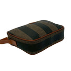 Fendi Pecan Pattern FF Logo Leather Shoulder Bag Pochette Crossbody Khaki Black — view 7