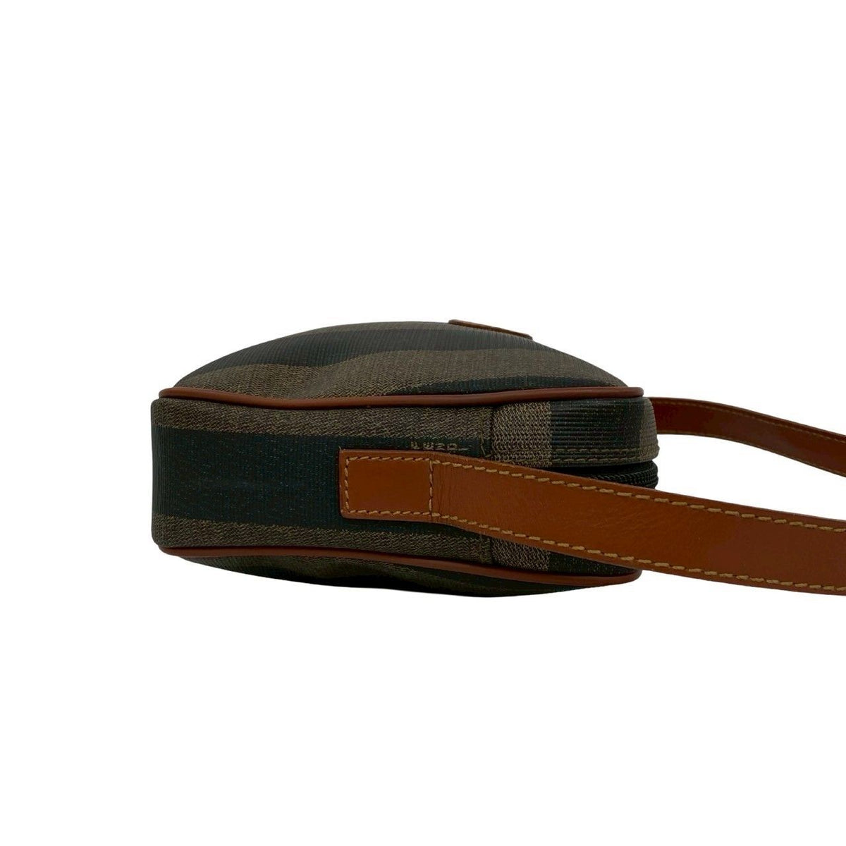 Fendi Pecan Pattern FF Logo Leather Shoulder Bag Pochette Crossbody Khaki Black — view 6