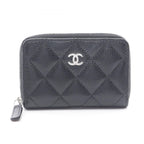 Chanel Coin Case Classic Zip Spa Quilted Black Fu