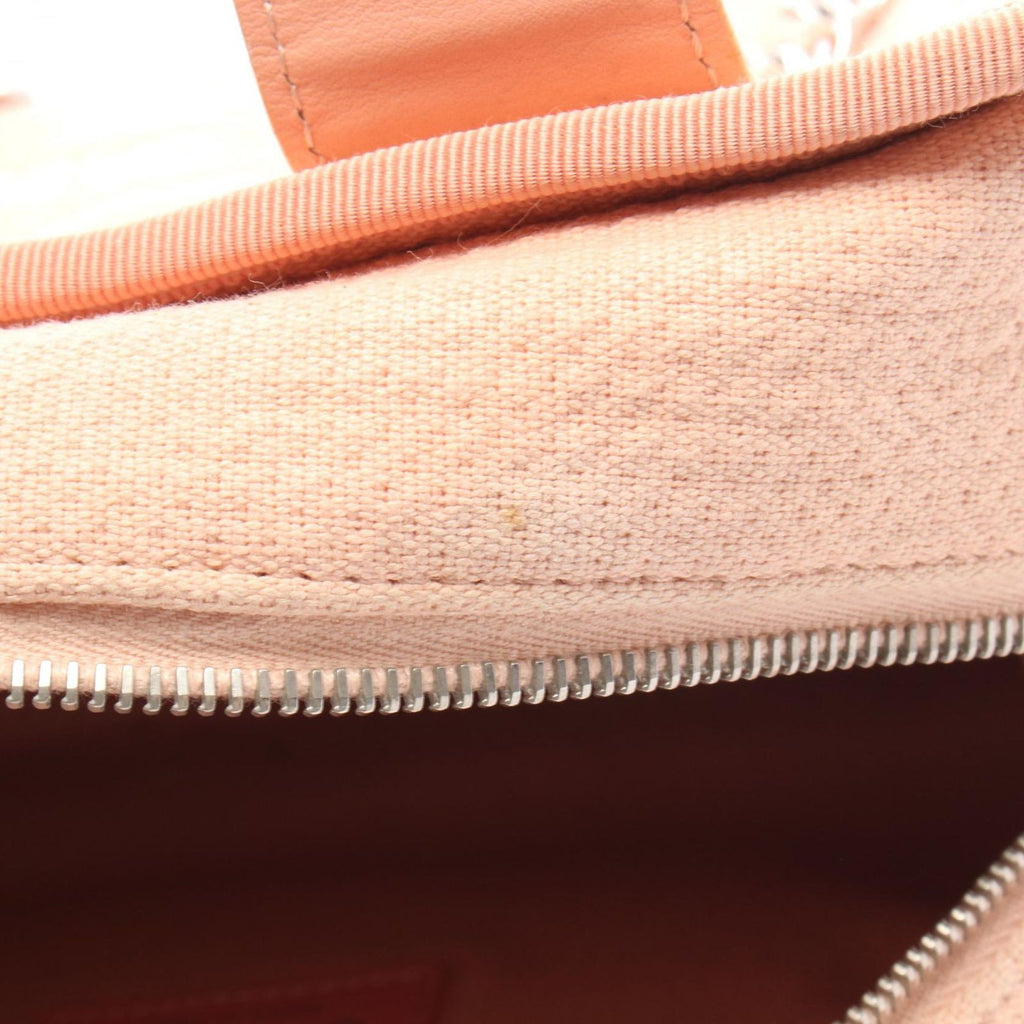Chanel Shoulder Bag Deauville Sa Mont Pink Canvas Leather — view 7