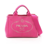 Prada Tote Canapa Hu Xia Pink Canvas 2-Way
