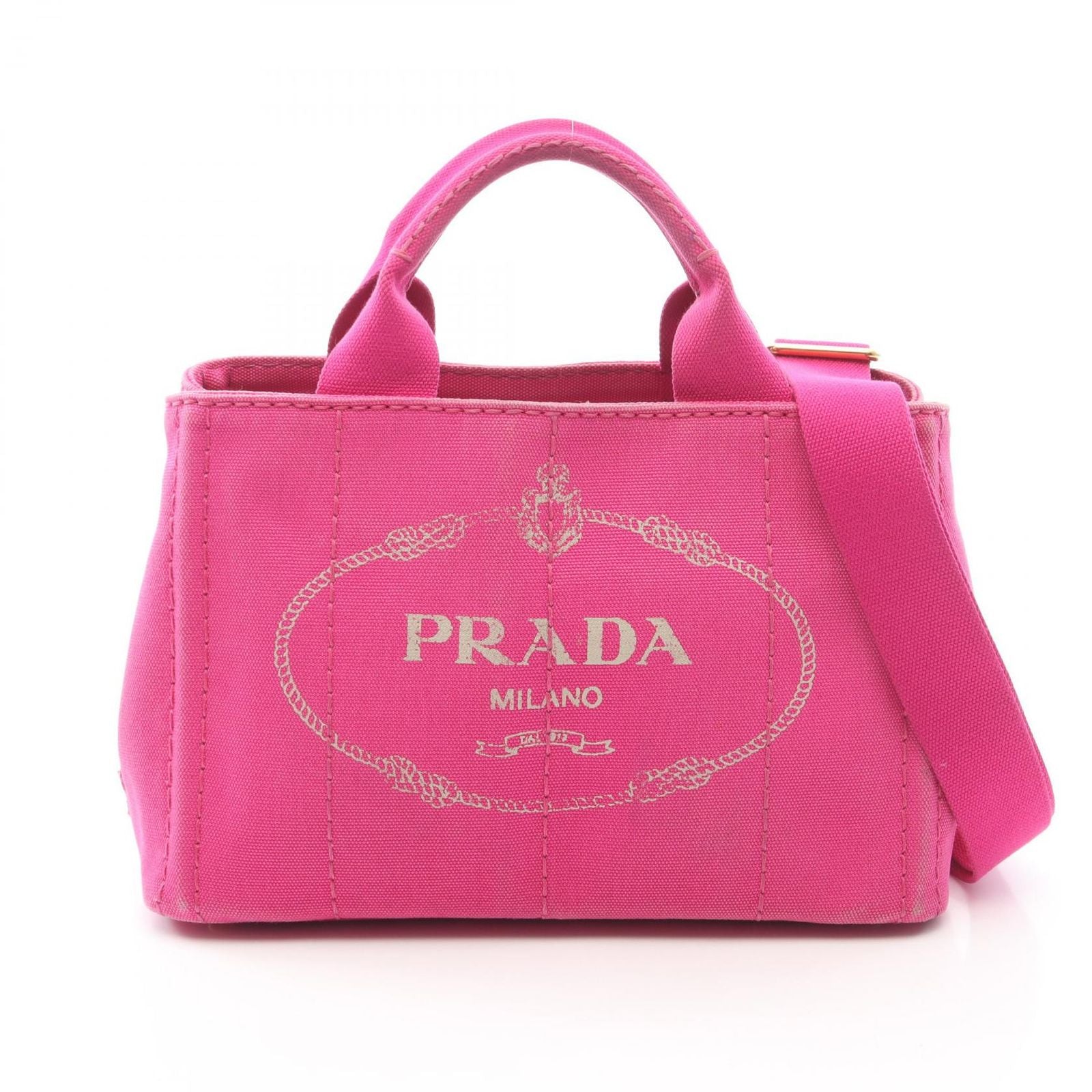 Prada Tote Canapa Hu Xia Pink Canvas 2-Way