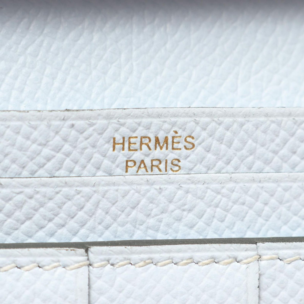 Hermes Bifold Wallet Bearn Souffle Verso CC Vert Cricket Blue Brum Leather — view 5