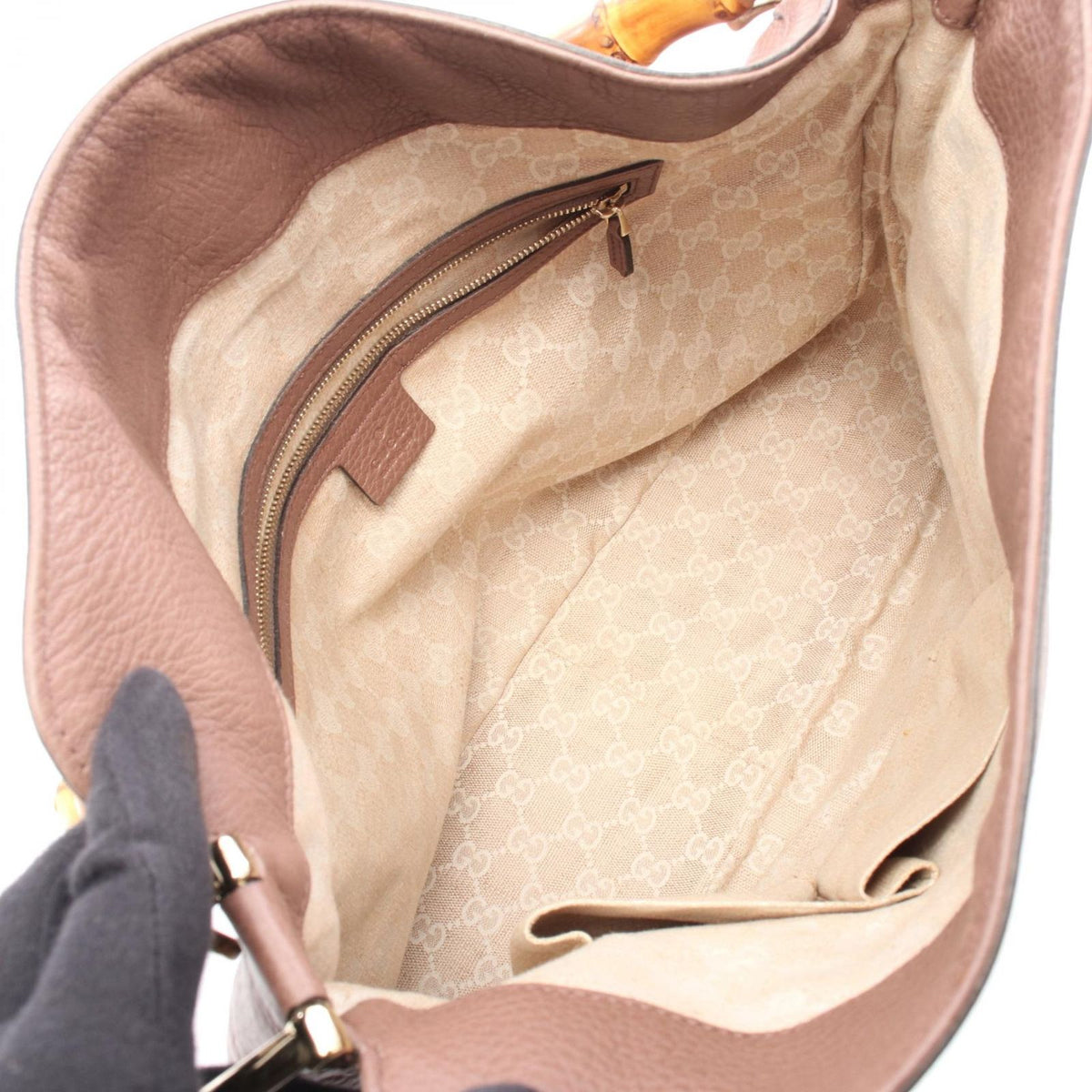 Gucci Shoulder Bag Diana Bamboo Pink Brown Leather — view 3