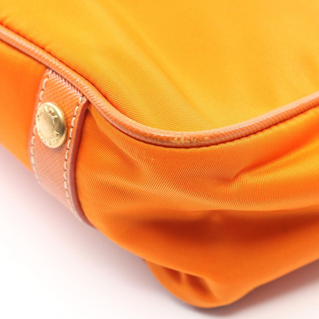 Prada Tote Orange Nylon Saffiano Leather 2-Way — view 5