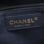 Chanel Tote Deauville Navy Leather Logo Studded — view 4