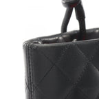 Chanel Tote Cambon Line Black Enamel Leather Patent — view 8