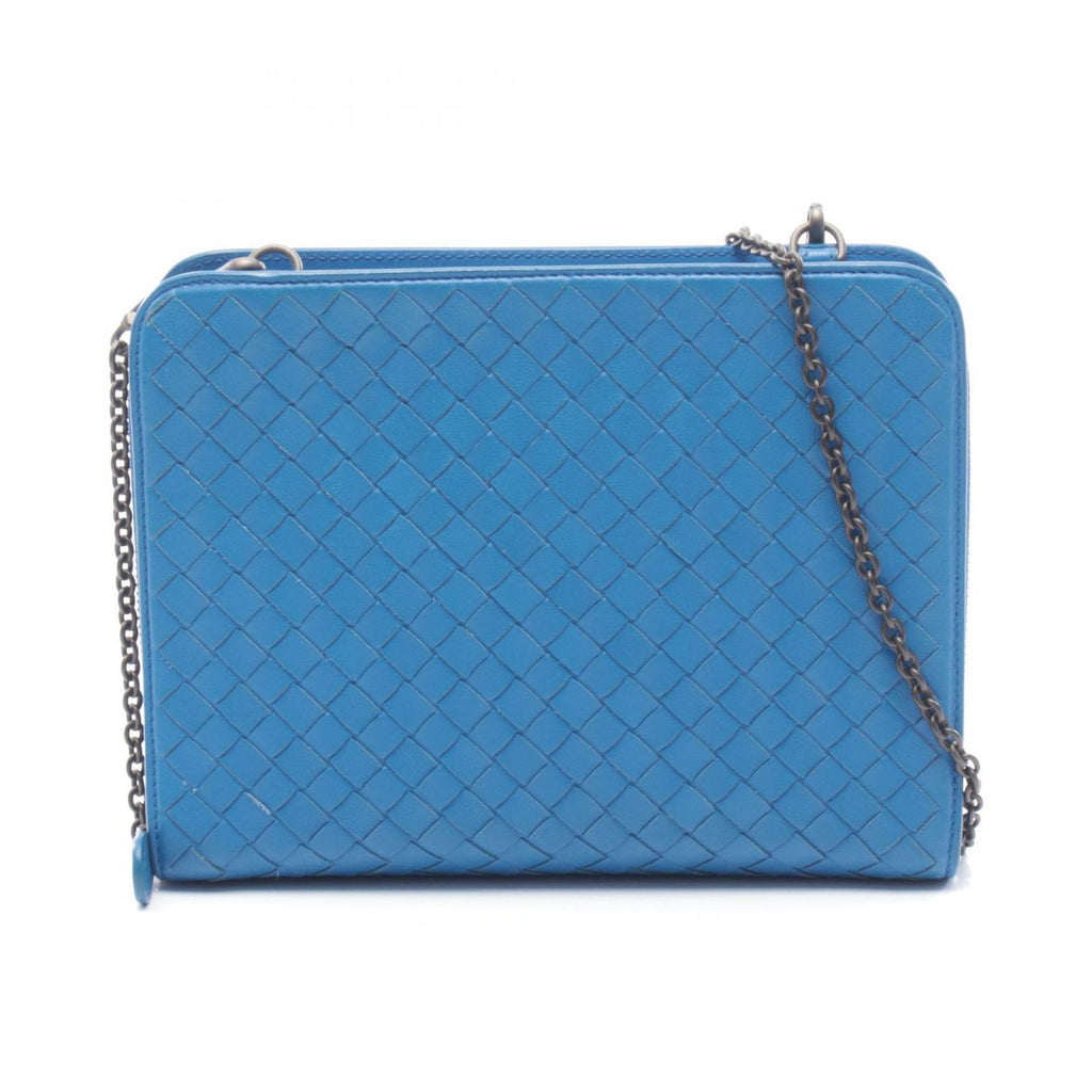 Bottega Veneta Shoulder Bag Intrecha Blue Leather Che Wallet