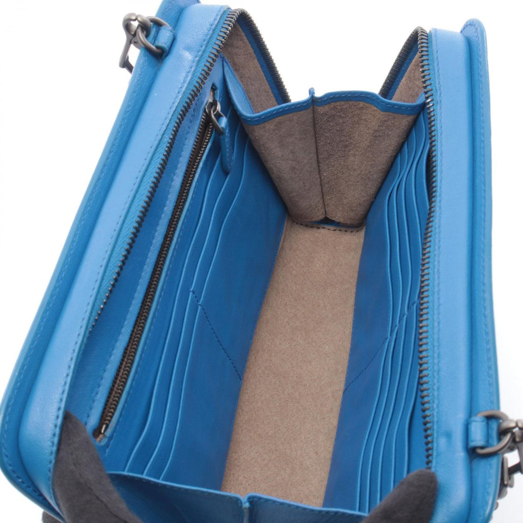Bottega Veneta Shoulder Bag Intrecha Blue Leather Che Wallet — view 3