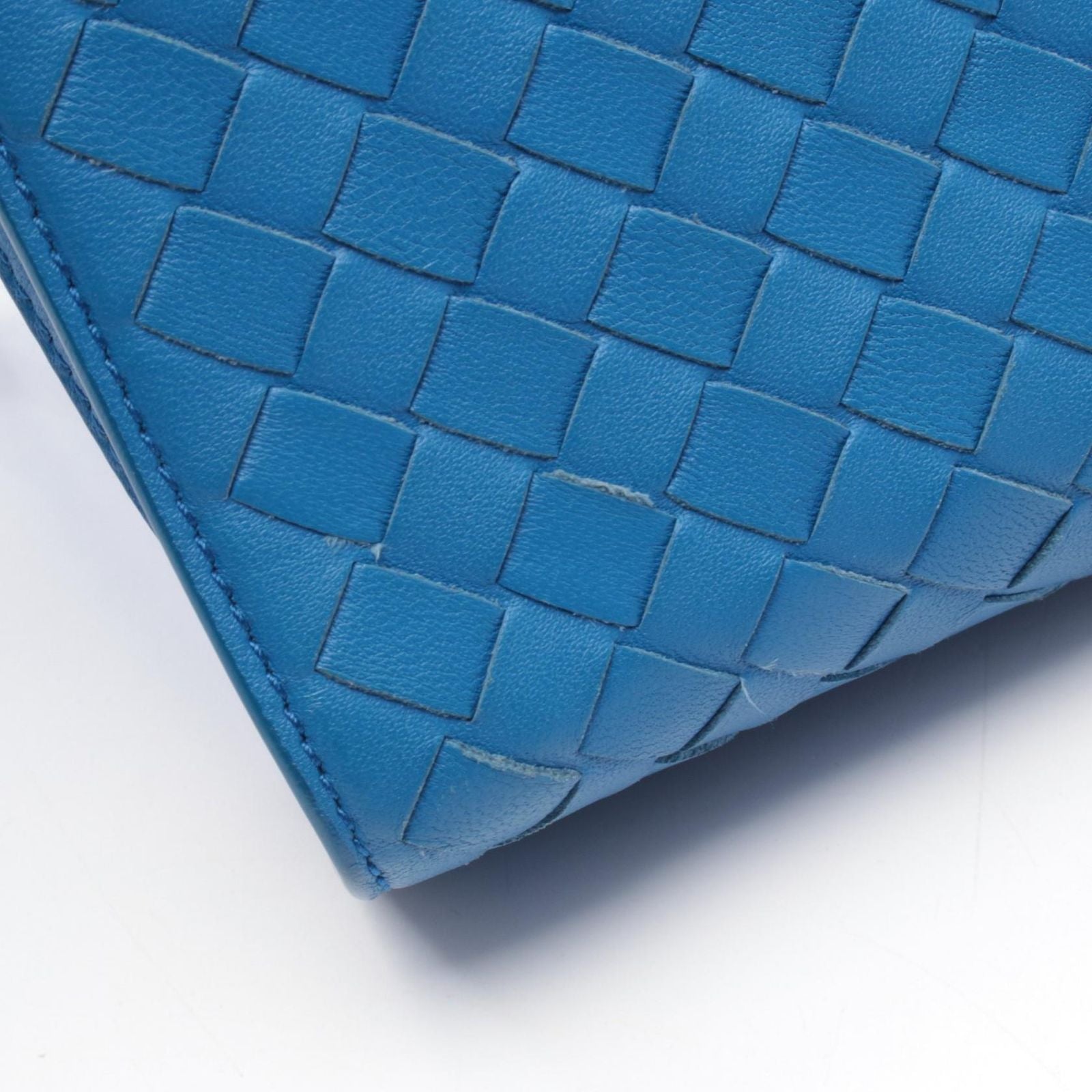 Bottega Veneta Shoulder Bag Intrecha Blue Leather Che Wallet — view 5