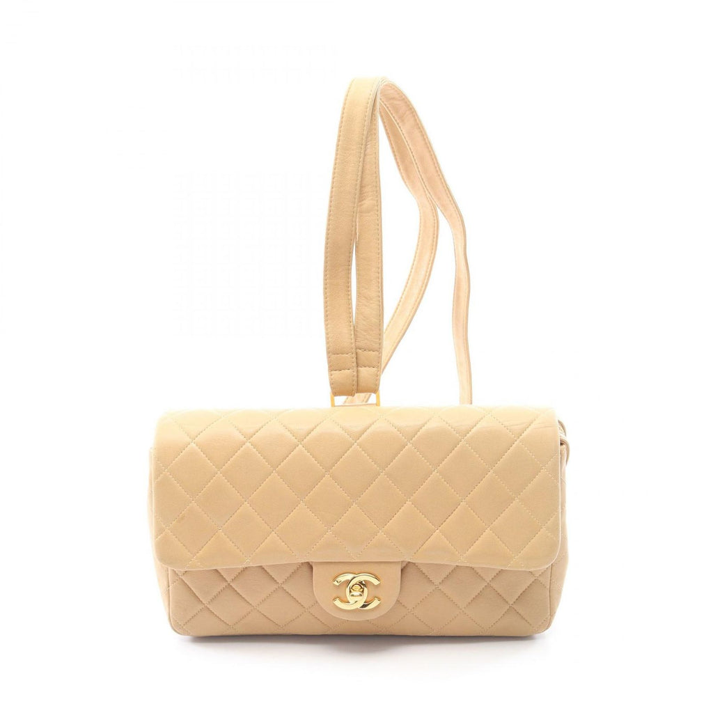 Chanel Backpack Quilted Beige Lambskin Suzu
