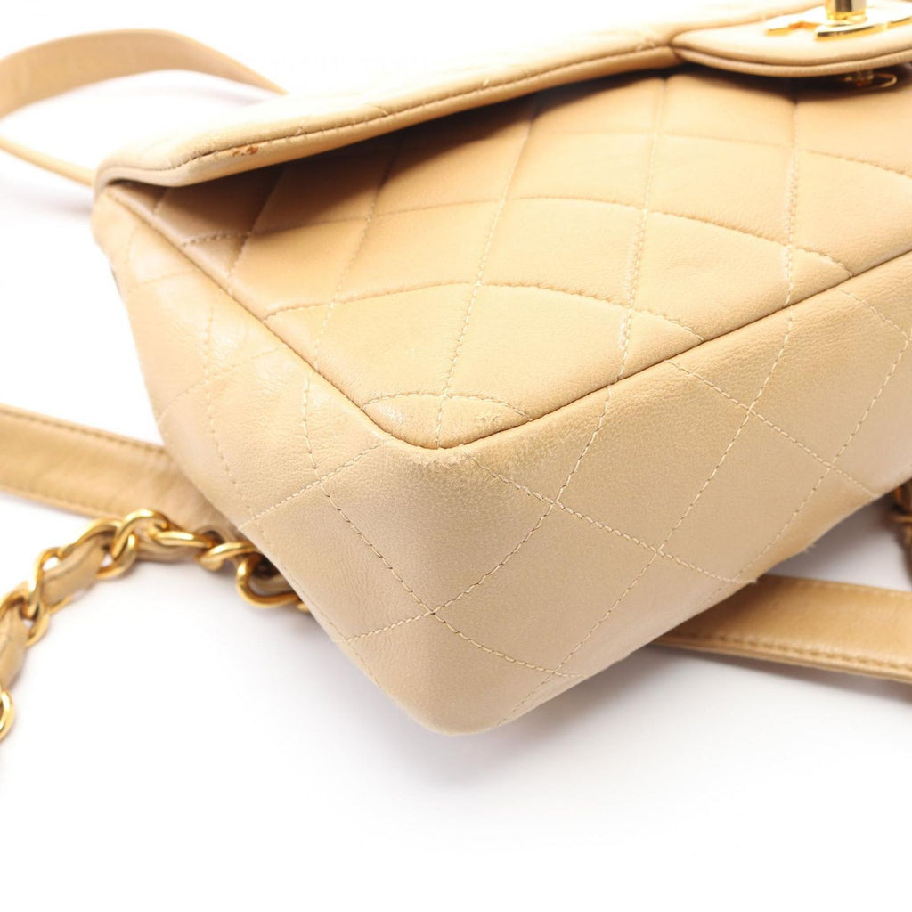 Chanel Backpack Quilted Beige Lambskin Suzu — view 6