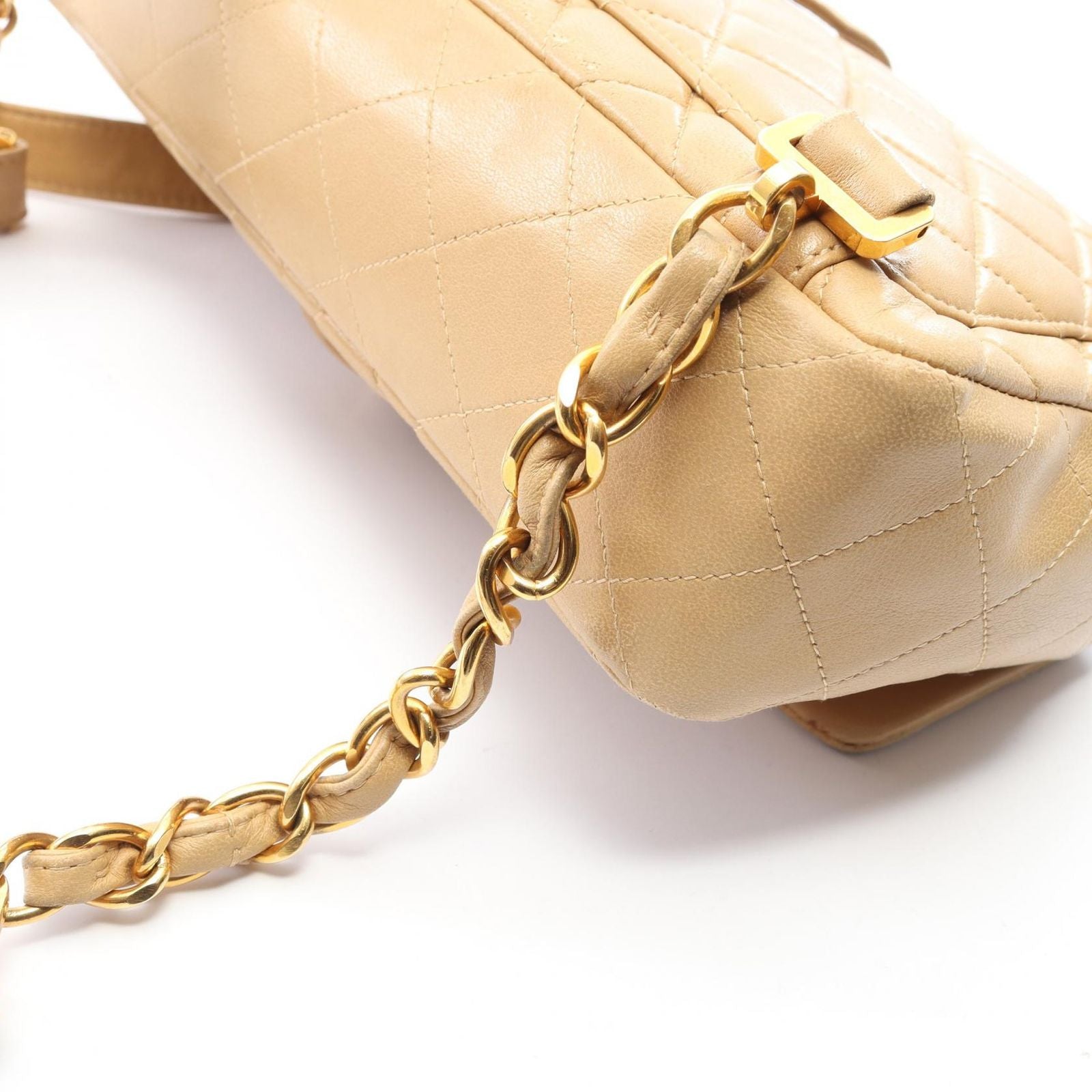 Chanel Backpack Quilted Beige Lambskin Suzu — view 8