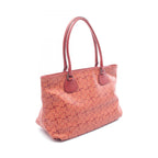 Celine Seri Tote Saruki Red Co Ting Canvas Leather Logo Gram — view 2