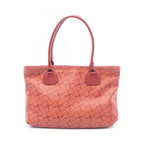 Celine Seri Tote Saruki Red Co Ting Canvas Leather Logo Gram