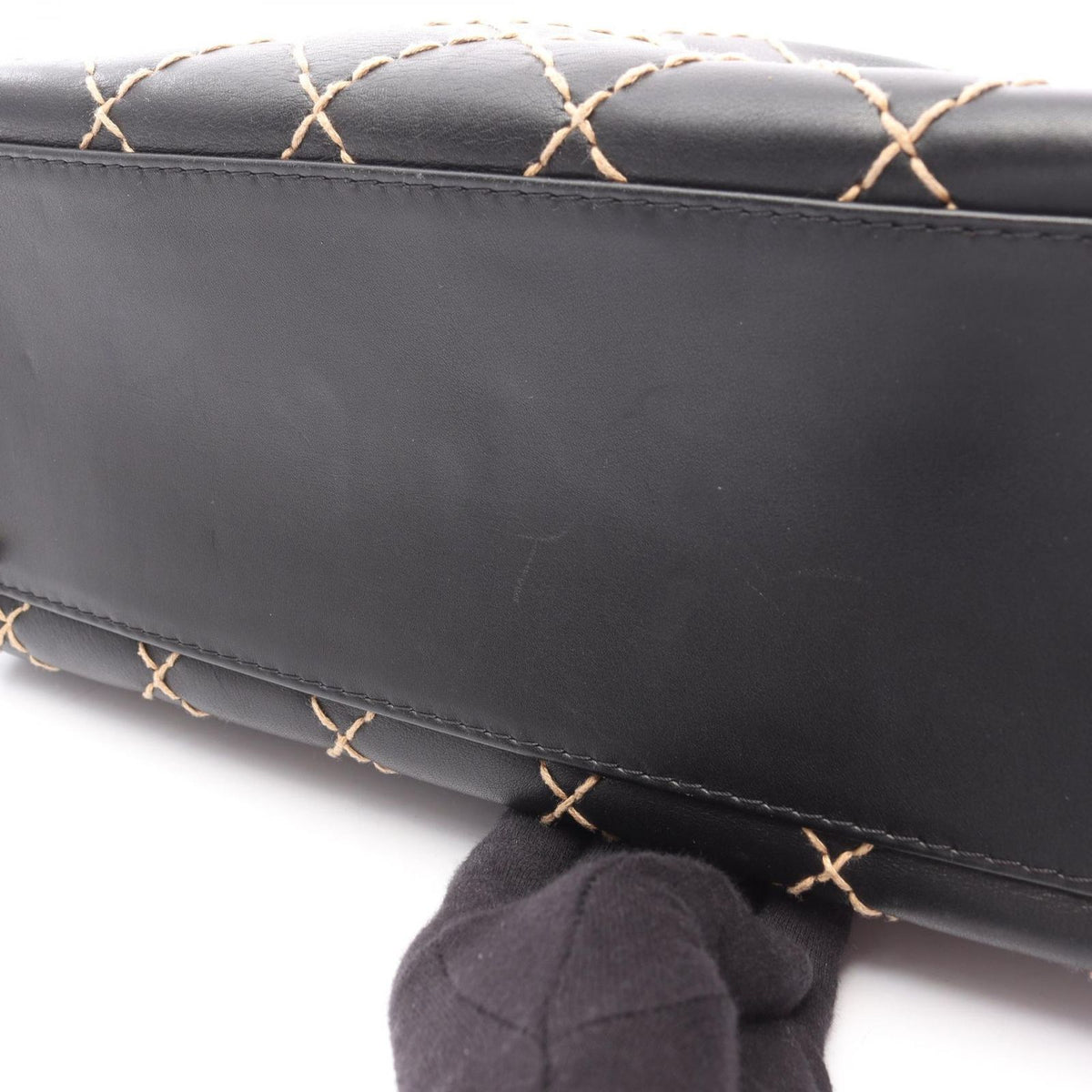 Chanel Handbag Wild Stitch Black Leather — view 6