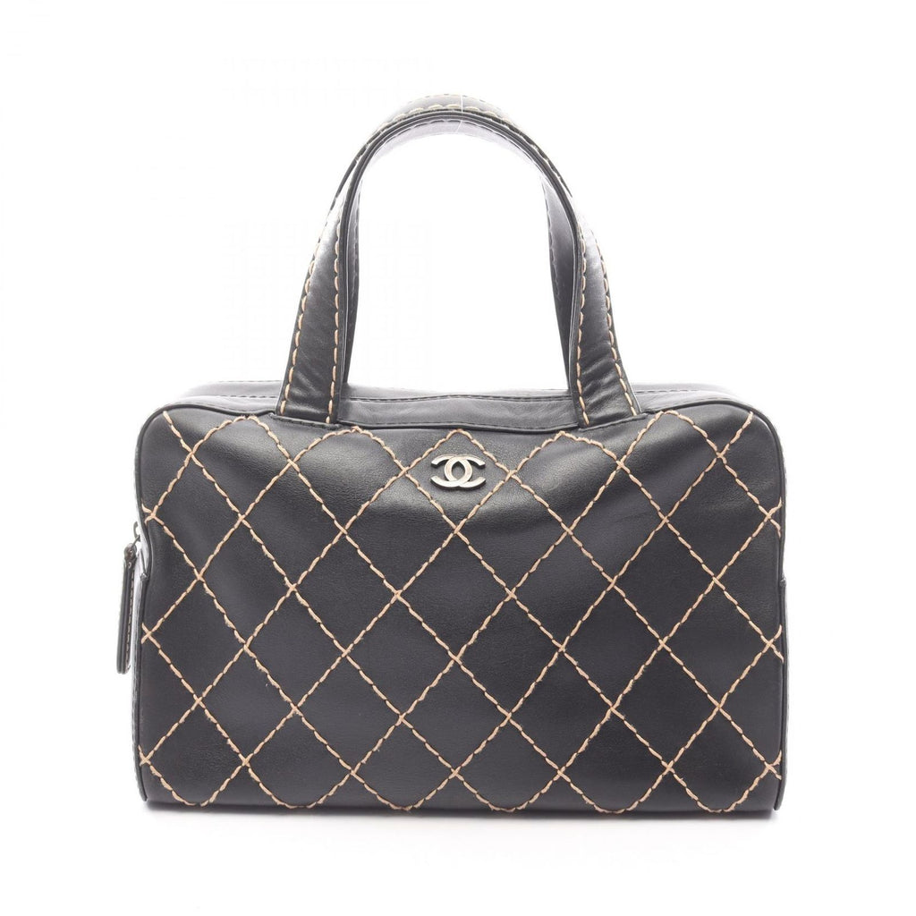 Chanel Handbag Wild Stitch Black Leather