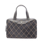 Chanel Handbag Wild Stitch Black Leather
