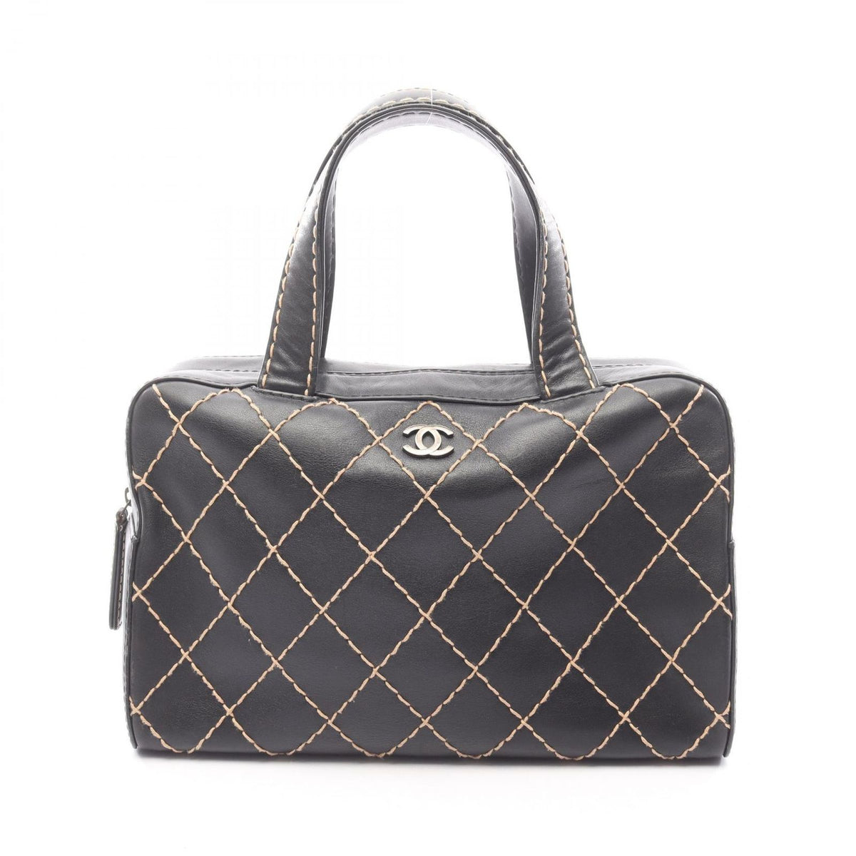 Chanel Handbag Wild Stitch Black Leather