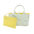 Bottega Veneta Tote Mini Colored Green Yellow Leather Maxi Intrecha Tomini Alco