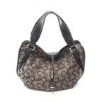 Celine Handbag Bittersweet Saluki Black Blanc Canvas Leather