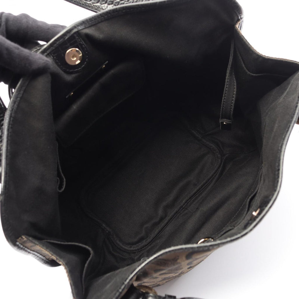 Celine Handbag Bittersweet Saluki Black Blanc Canvas Leather — view 3