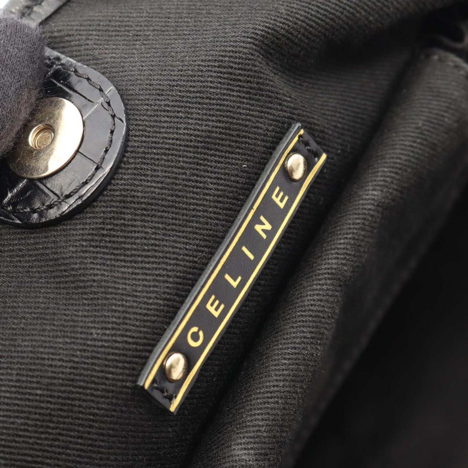 Celine Handbag Bittersweet Saluki Black Blanc Canvas Leather — view 4