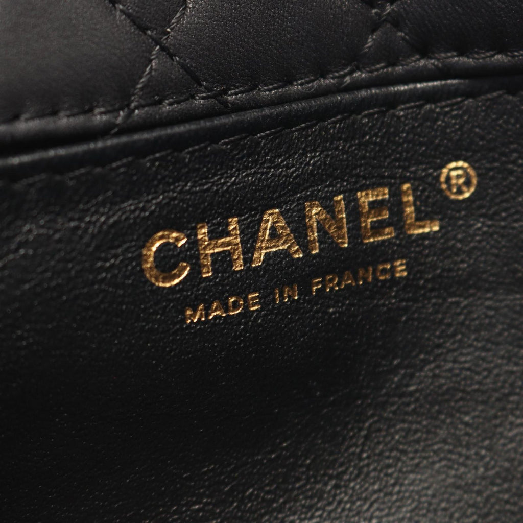 Chanel Shoulder Bag Quilted Mini Black Lambskin Chain — view 4
