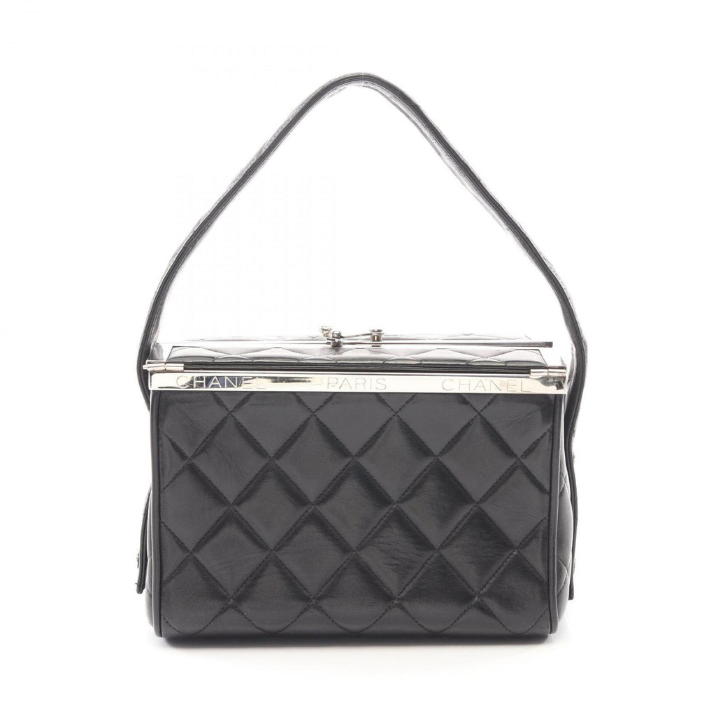 Chanel Handbag Quilted Black Lambskin Vanity