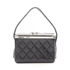 Chanel Handbag Quilted Black Lambskin Vanity