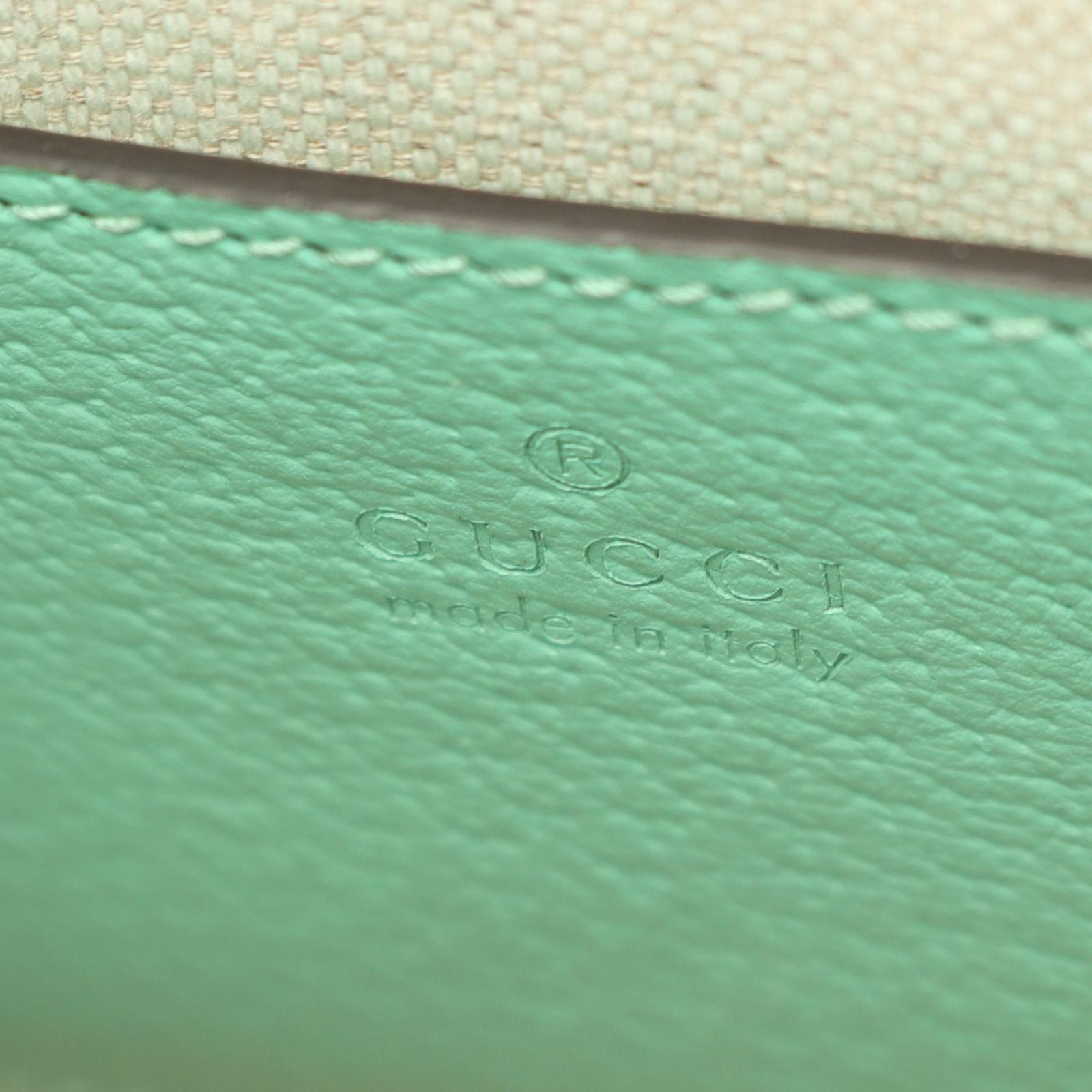 Gucci Handbag Interlocking Jumbo GG Mini Tote 2-Way Beige Green Canvas Leather — view 4