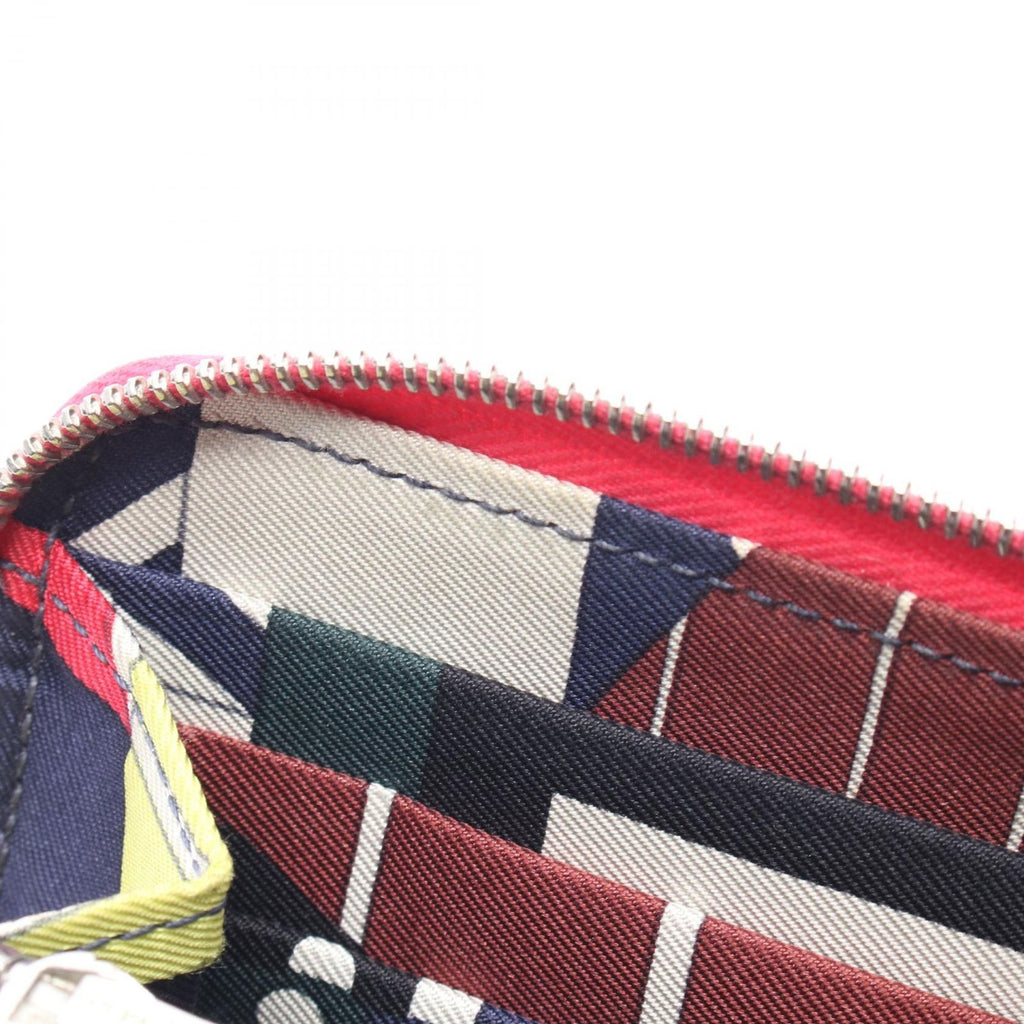 Hermes Round Wallet Azap Long Silk in Rose Leather in — view 7