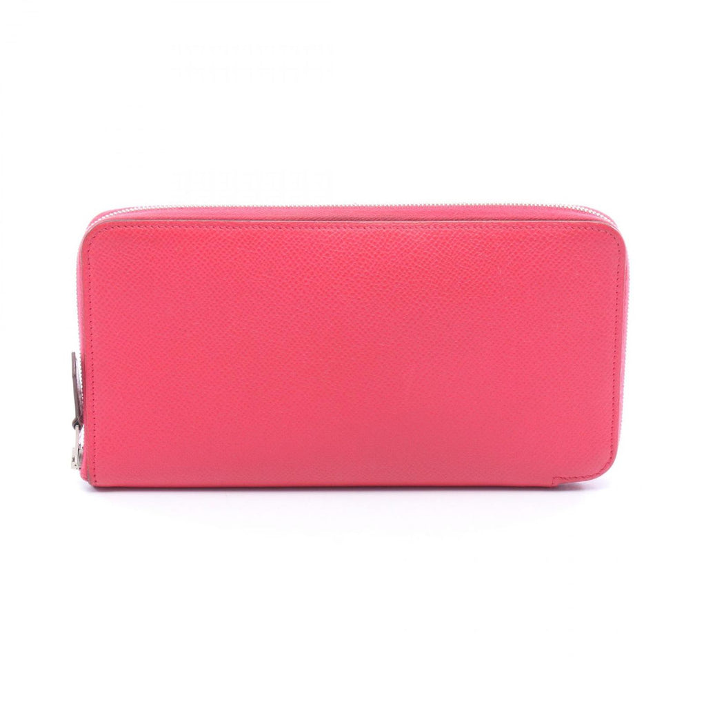 Hermes Round Wallet Azap Long Silk in Rose Leather in