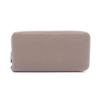 Hermes Round Wallet Azap Long Silk in Etoupe Leather in