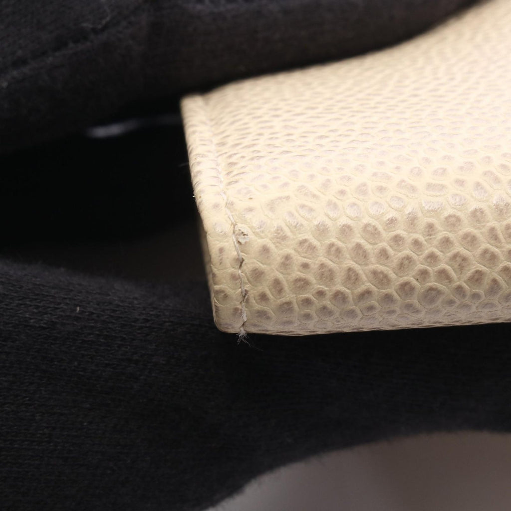 Chanel Bifold Wallet CC Logo Ivory Caviar Leather Clasp — view 8
