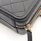 Chanel Shoulder Bag CC Filigree 2-Way Black Caviar Leather CC Quilted Vanity — view 6