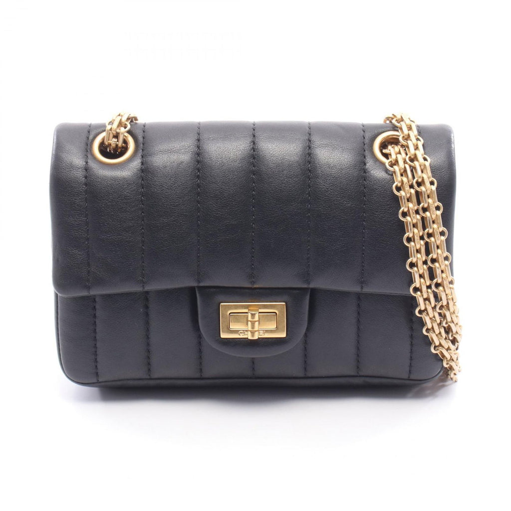 Chanel Shoulder Bag 2.55 Black Lambskin Mademoiselle Mini Chain