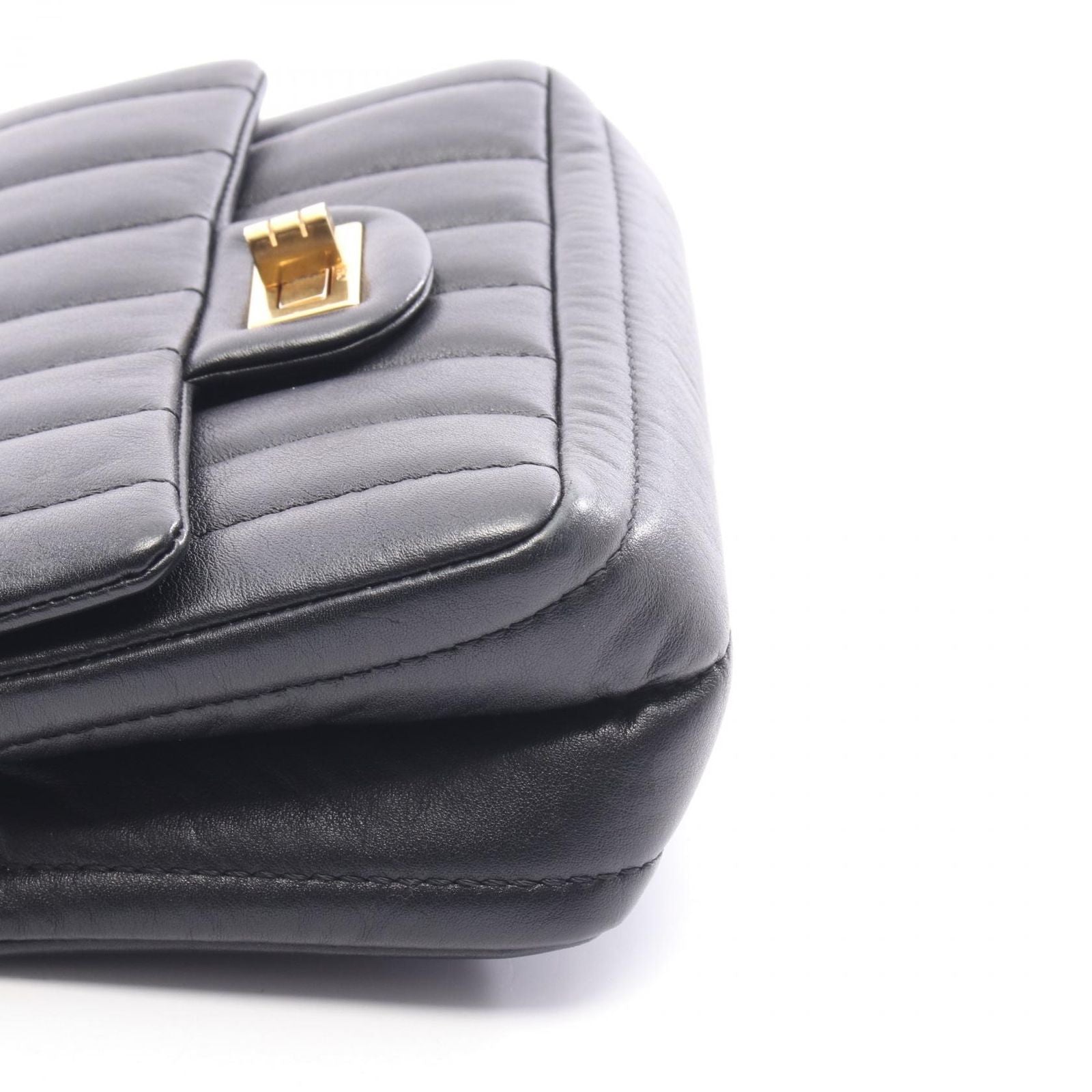 Chanel Shoulder Bag 2.55 Black Lambskin Mademoiselle Mini Chain — view 8